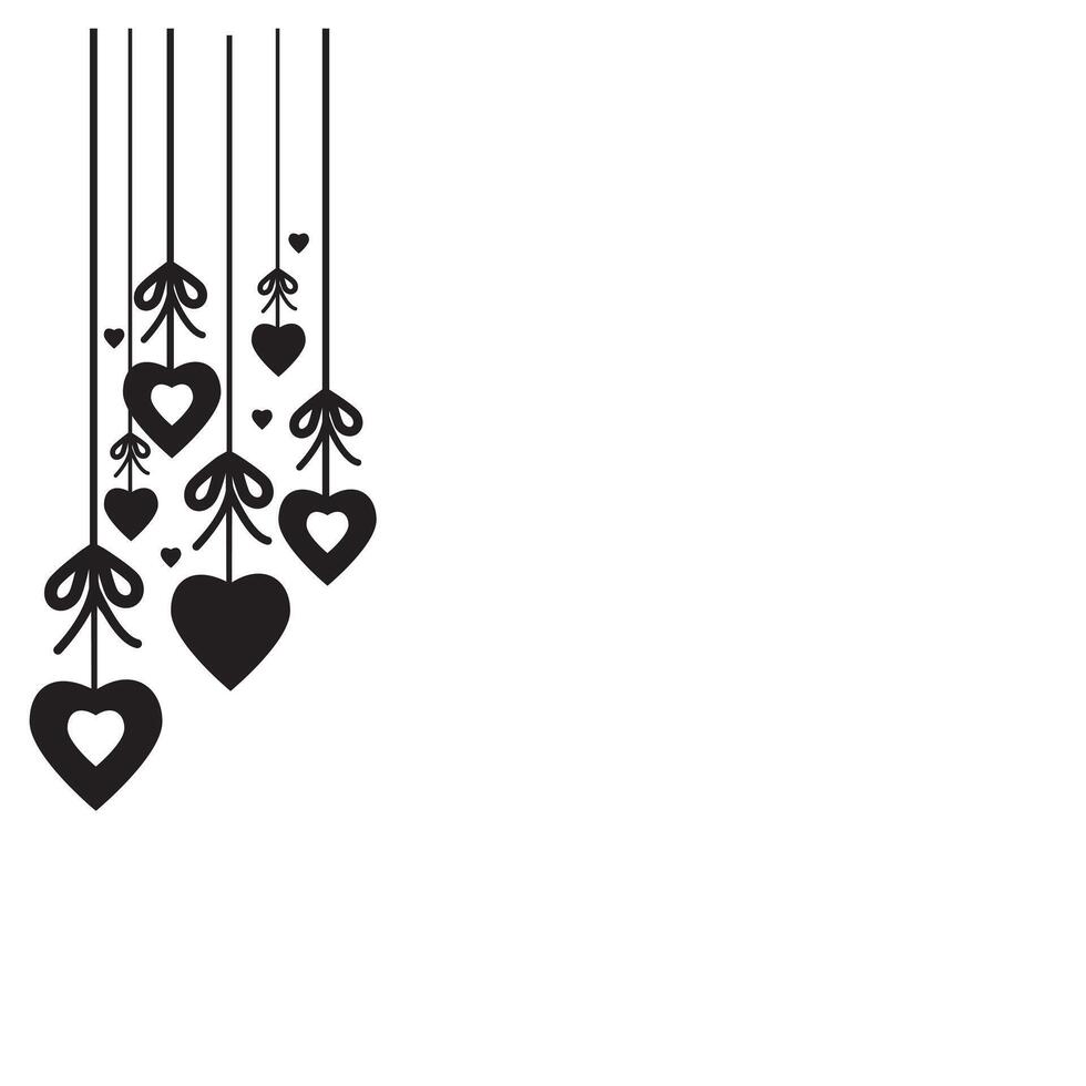 Garland of a set of hearts for Valentine's Day vector