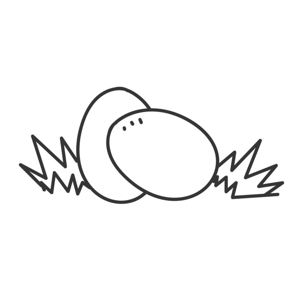 two eggs are sitting on grass in a line vector