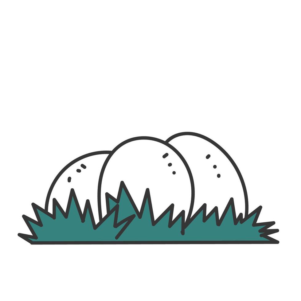 eggs in grass icon illustration vector