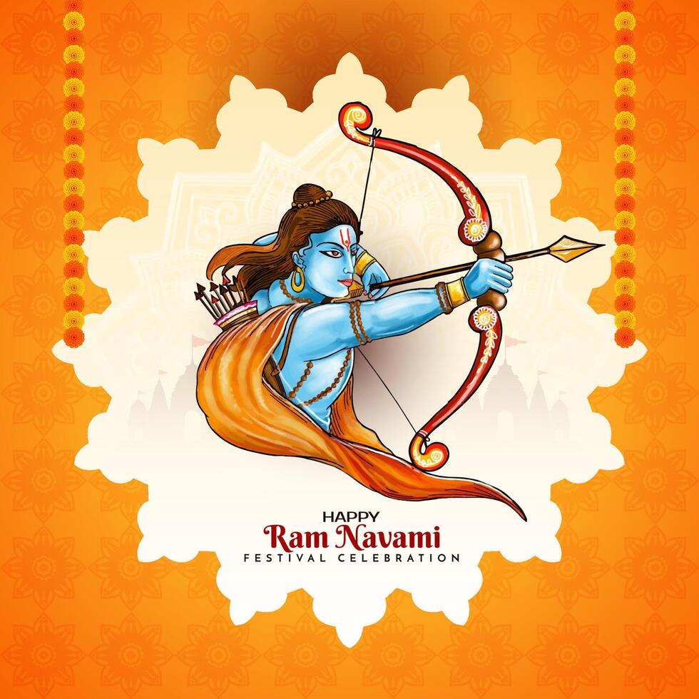 Elegant Happy Ram Navami Indian festival religious background vector