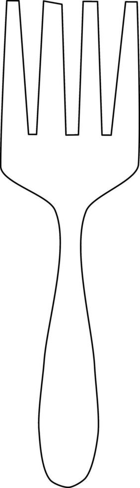 Fork silhouette graphic line illustration, isolated on transparent background. Ideal for menu, package, cosmetic, textile, cards vector