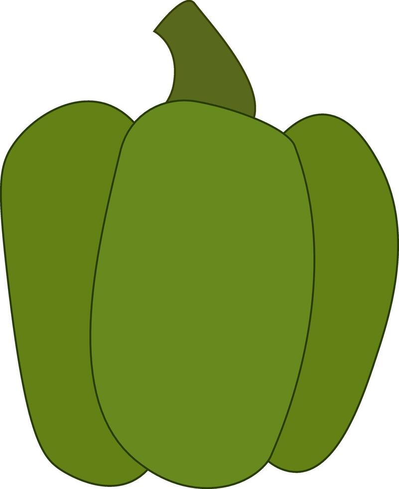illustration of green pepper on a white background. art for food design, recipe, cook book, packages, menu, food ads and decor Eat green vector