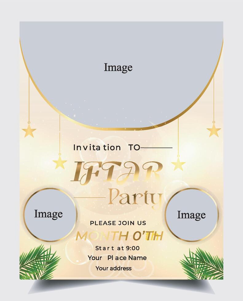 iftar party invitation social media post design vector
