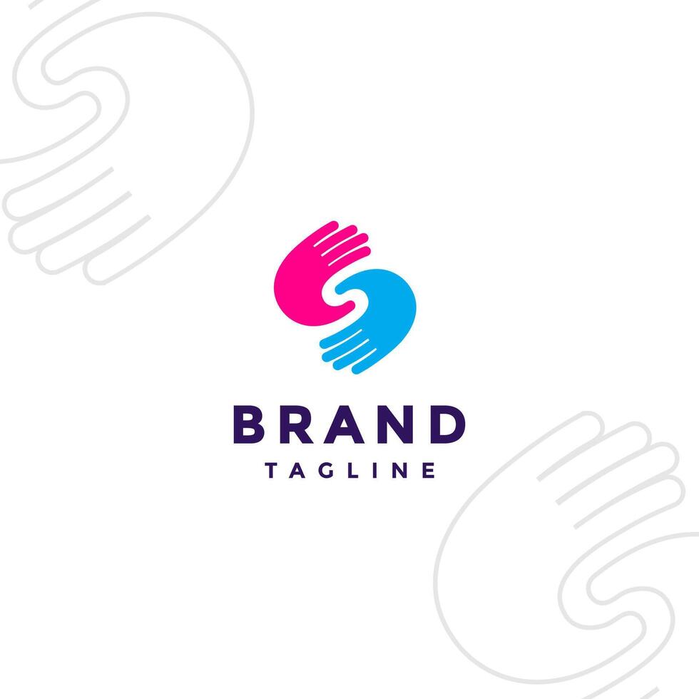 Switch Hands Initial S Letter Logo Design. Simple Two Hands Switching Logo Design. vector
