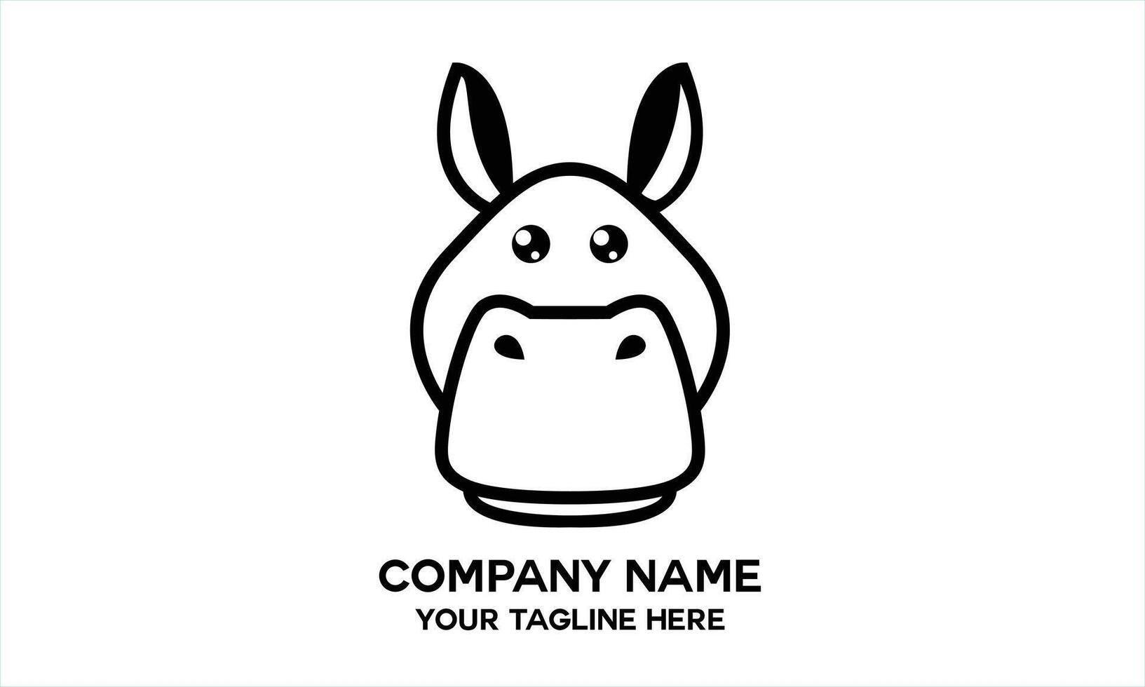donkey head outline vector