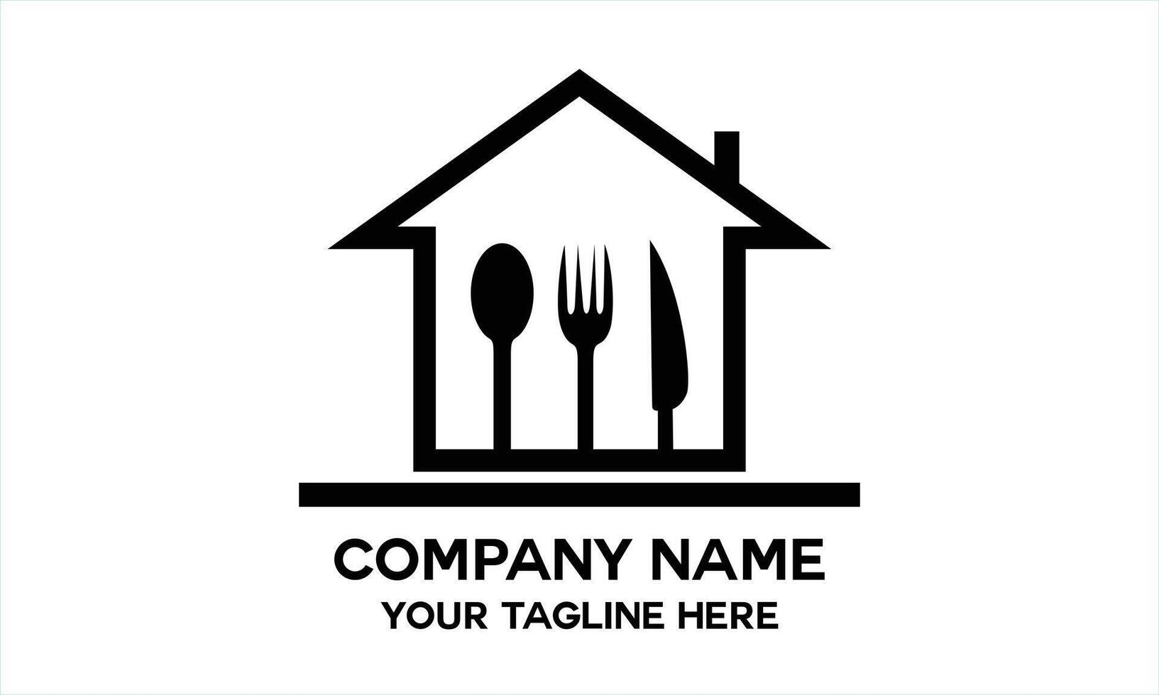 house icon with knife and fork vector