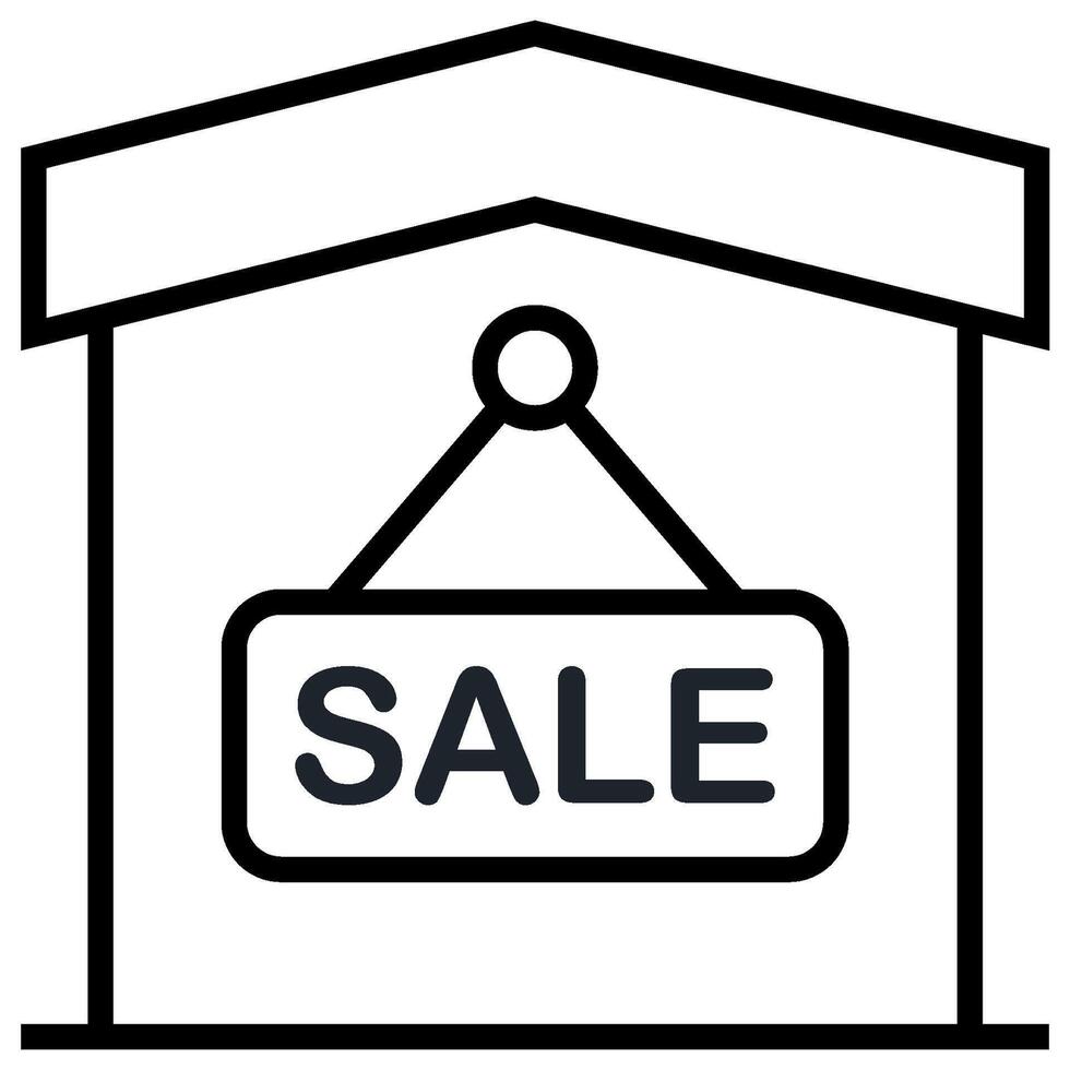 For sale home outline icon vector