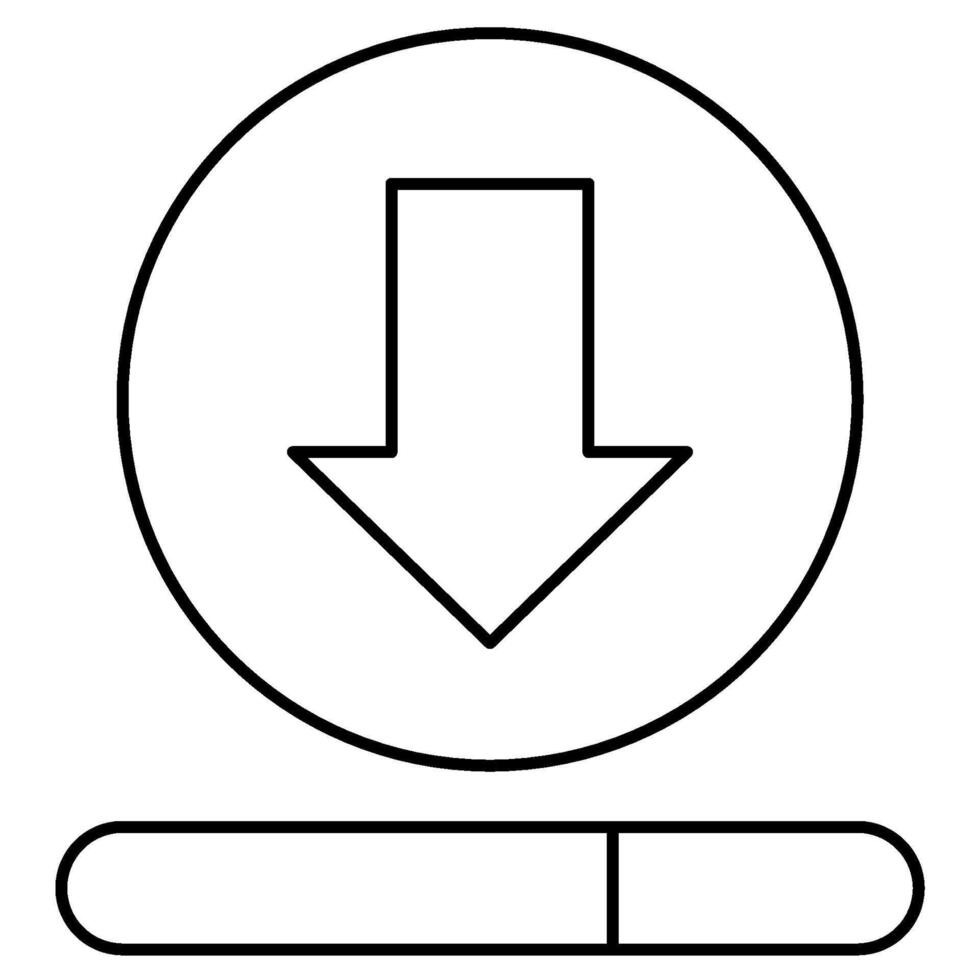 Downloading outline icon style vector