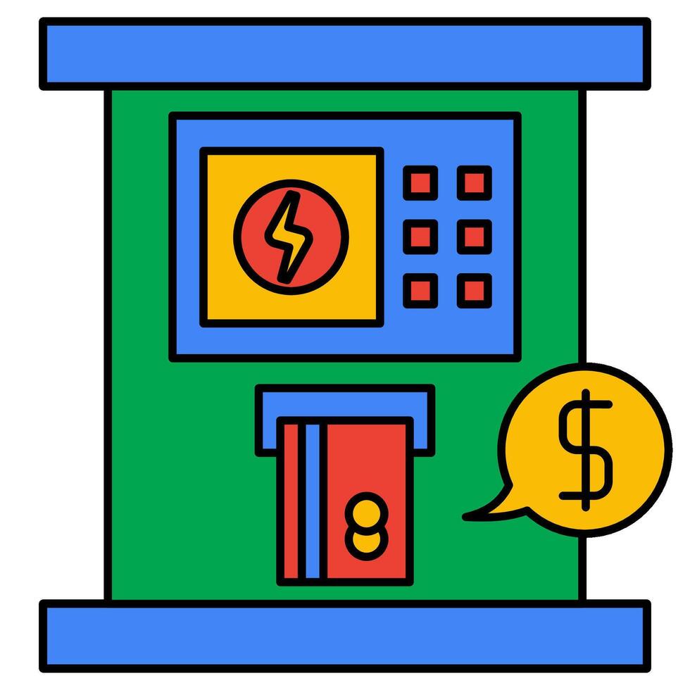 Charging payment Filled outline icon vector