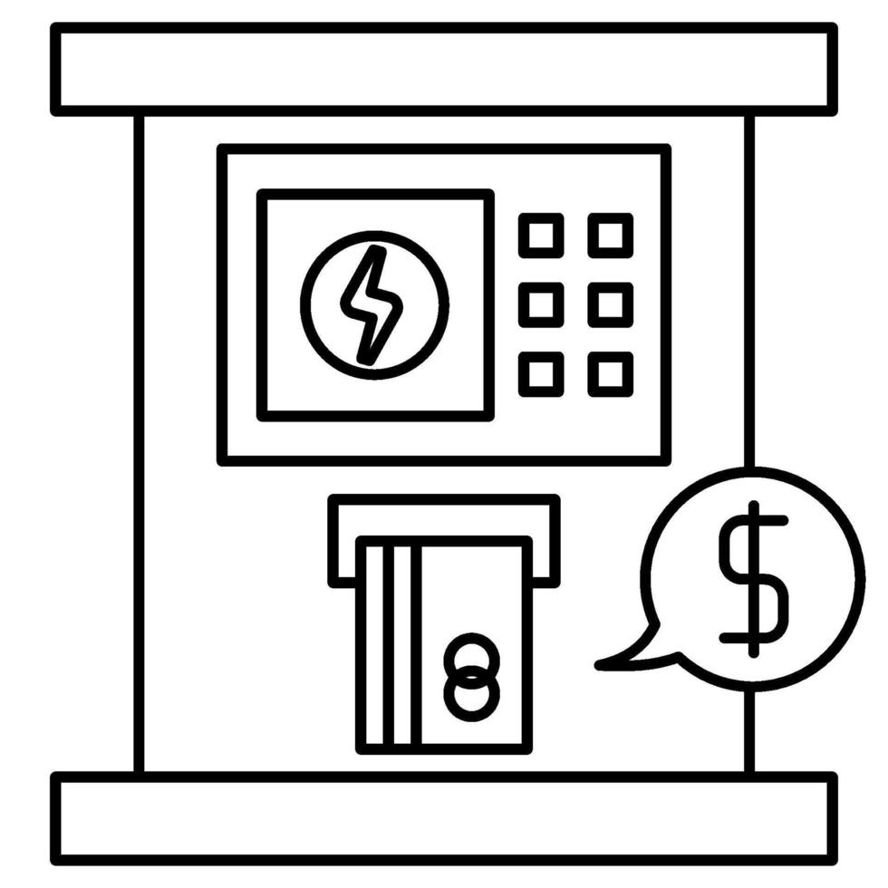 Charging payment Outline icon vector