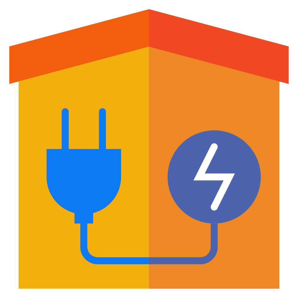 Home energy flat icon vector