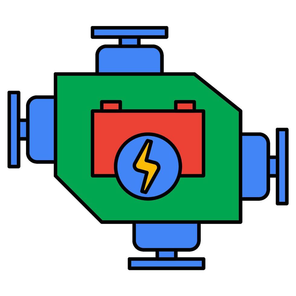 Hybrid engine Outline icon Filled outline icon vector