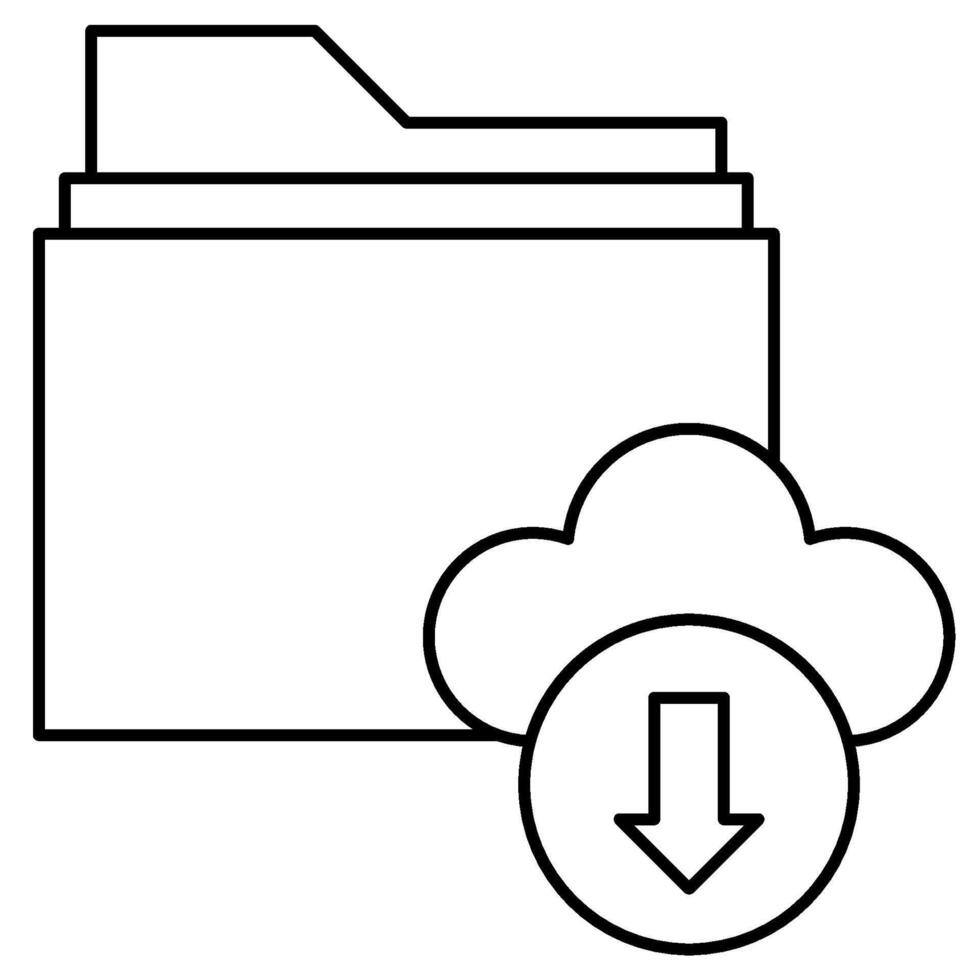 Download file outline icon style vector
