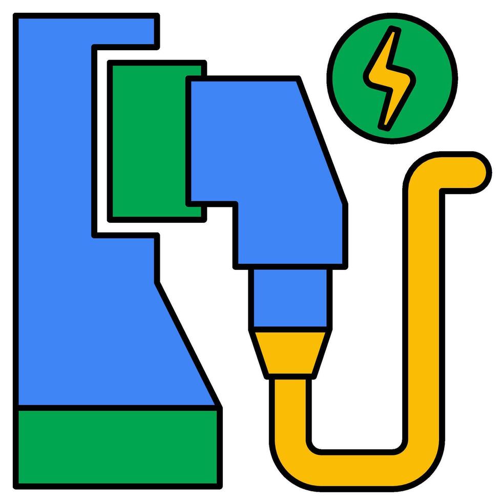 Charging car Filled outline icon vector