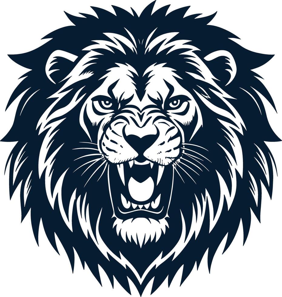 lion head logo illustration vector