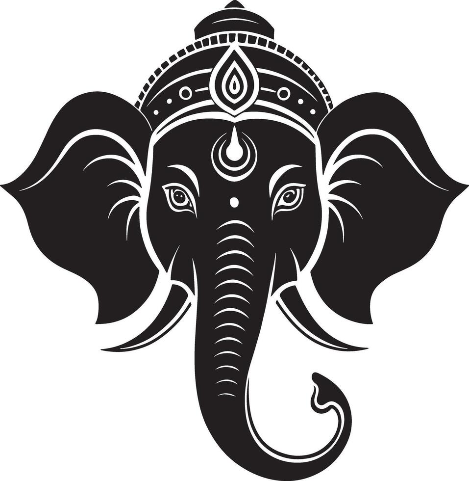 an elephant head with a hindu headdress vector