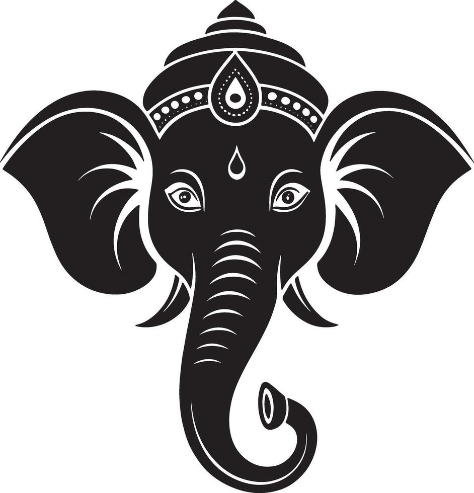 an elephant head with a crown on its head vector