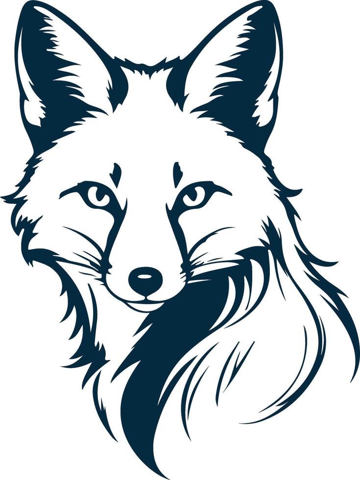 a fox head on a white background vector