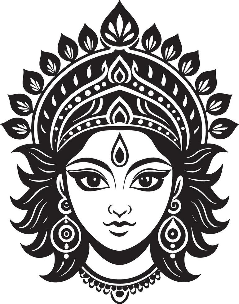 the face of a goddess in indian style vector