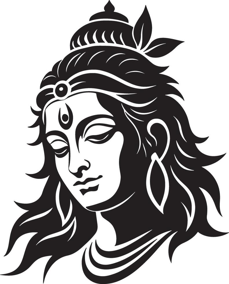the face of lord shiva, the lord of the gods vector