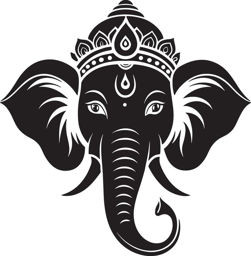 the head of an elephant with a crown on it vector