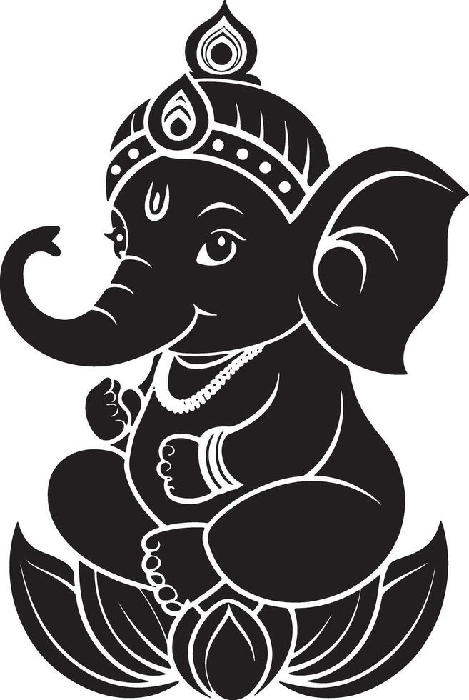 an elephant sitting on a lotus flower vector