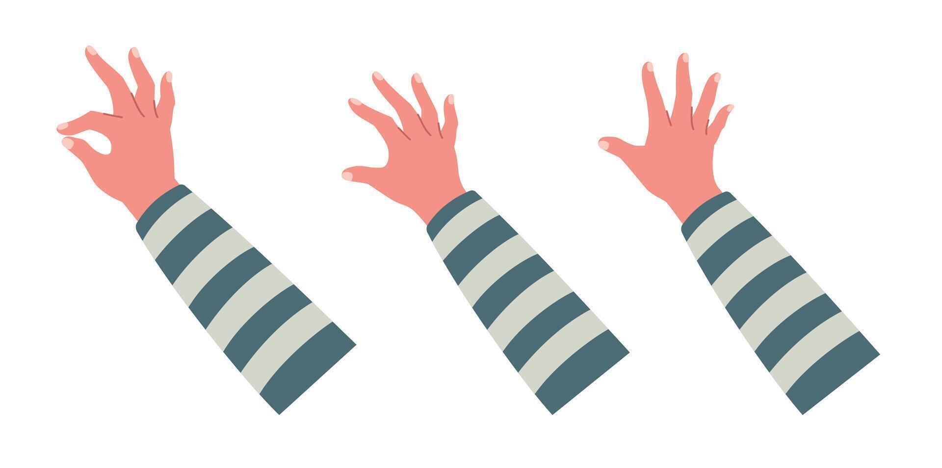 Children hands point, scroll down or up on smartphone or tablet flat for study, surf internet, working illustration isolated on white background. vector