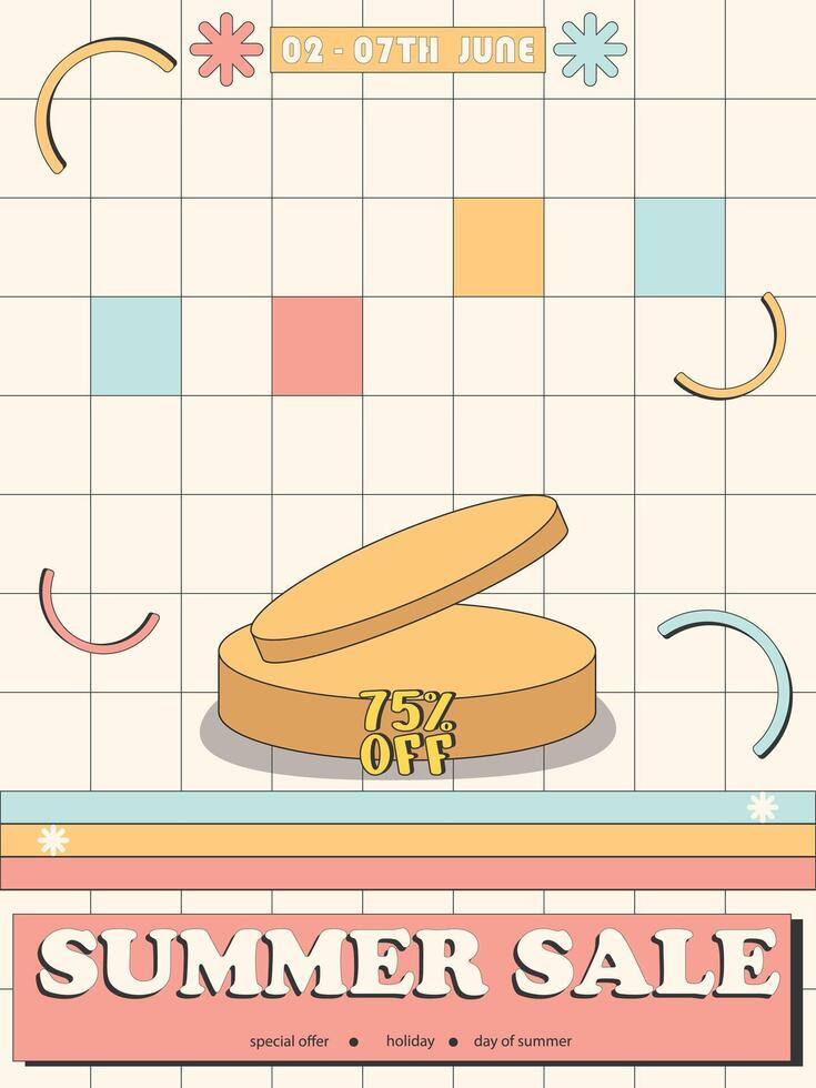 summer sale for product placement with vintage design vector