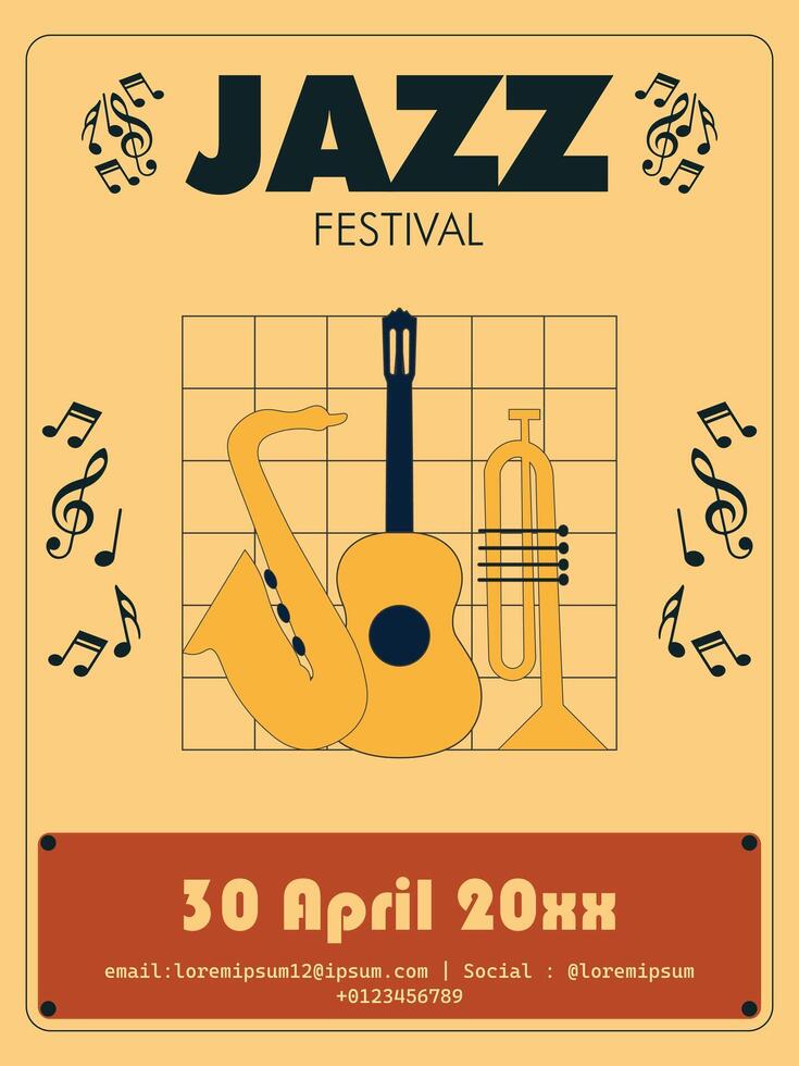 International Jazz Day poster vector
