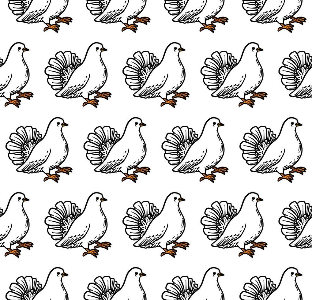 bird hand drawing pattern design vector