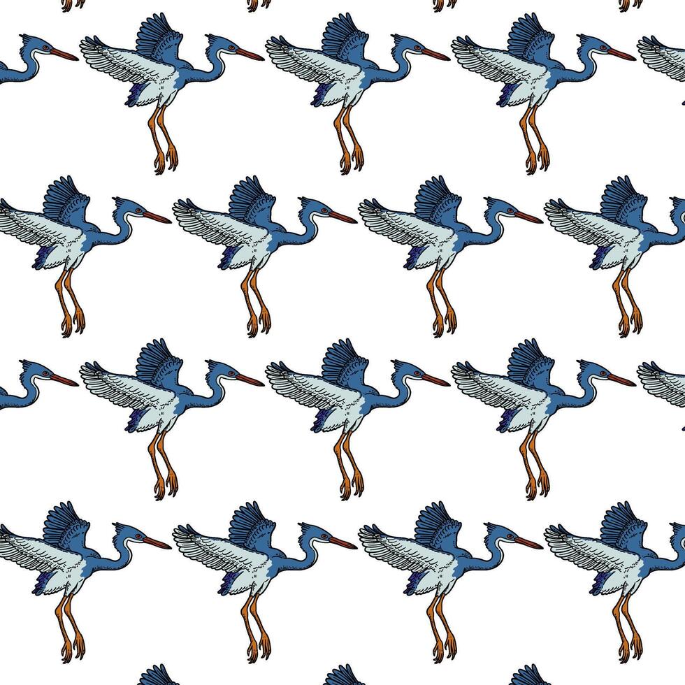 hand drawing swallow bird pattern design vector