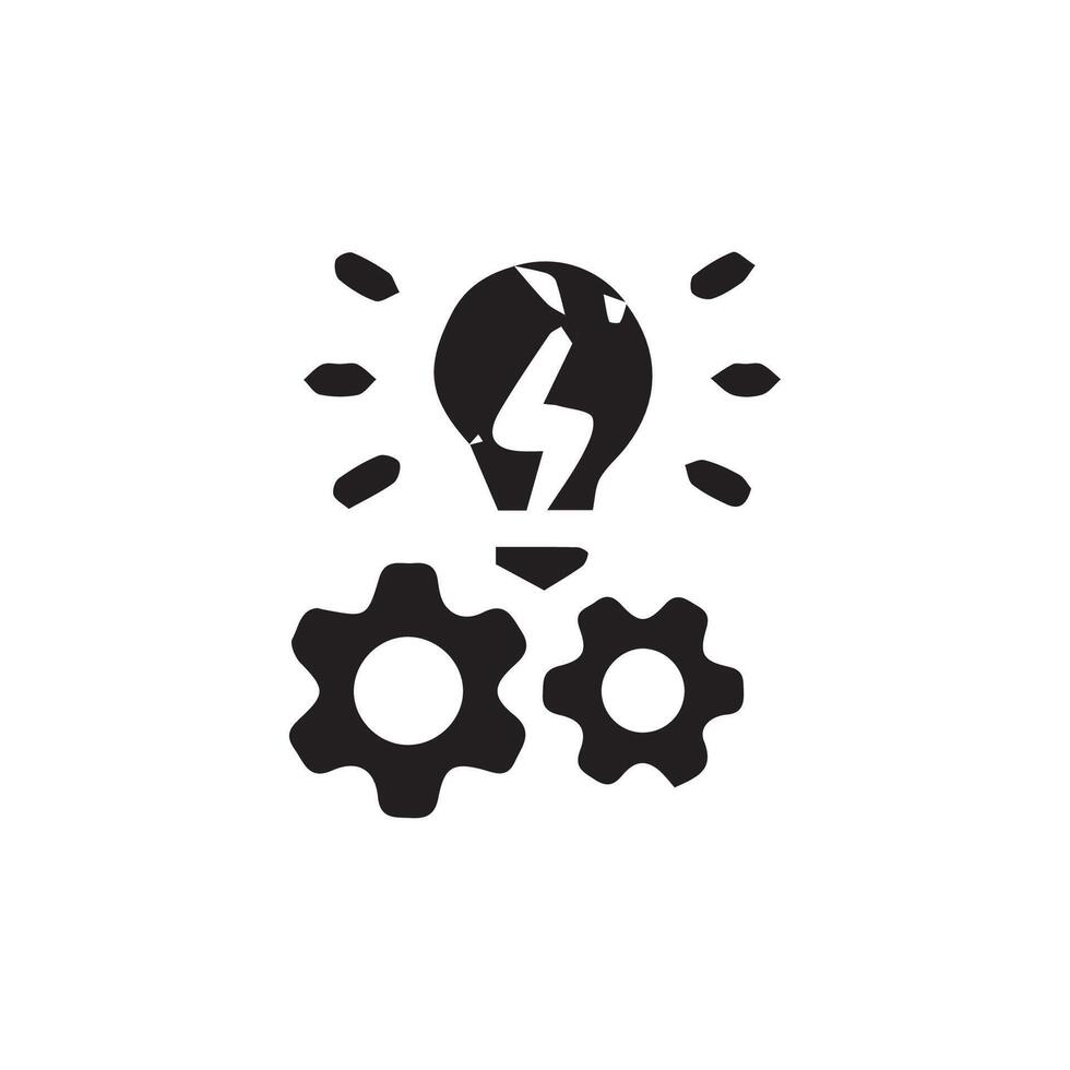 Idea lightbulb icon.gear icon. Inspiration creativity lamp icon, vector