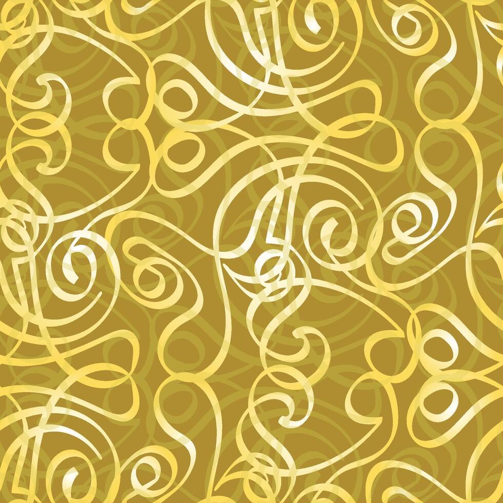 Elegant abstract golden line swirls on a warm background, perfect for digital designs, fabric prints, and wallpaper. Seamless abstract pattern with an ornate touch. For those looking for an abstract vector