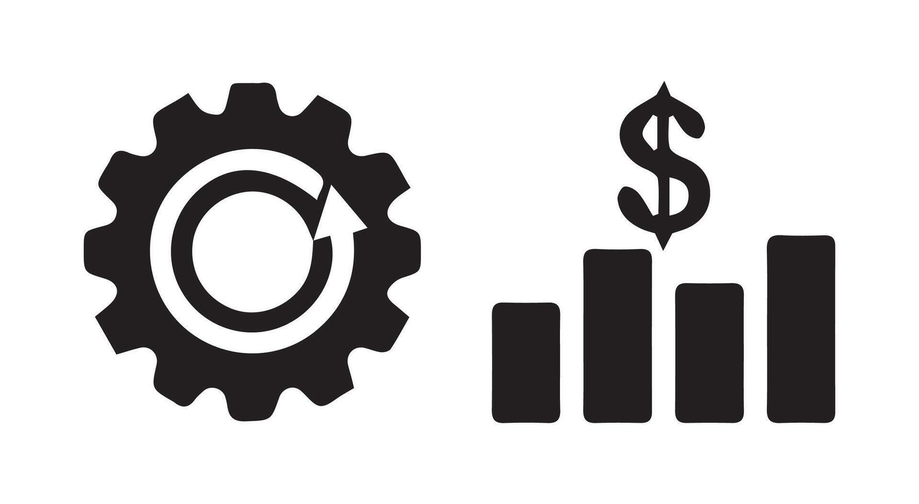 Productivity icon in flat style. Process strategy vector