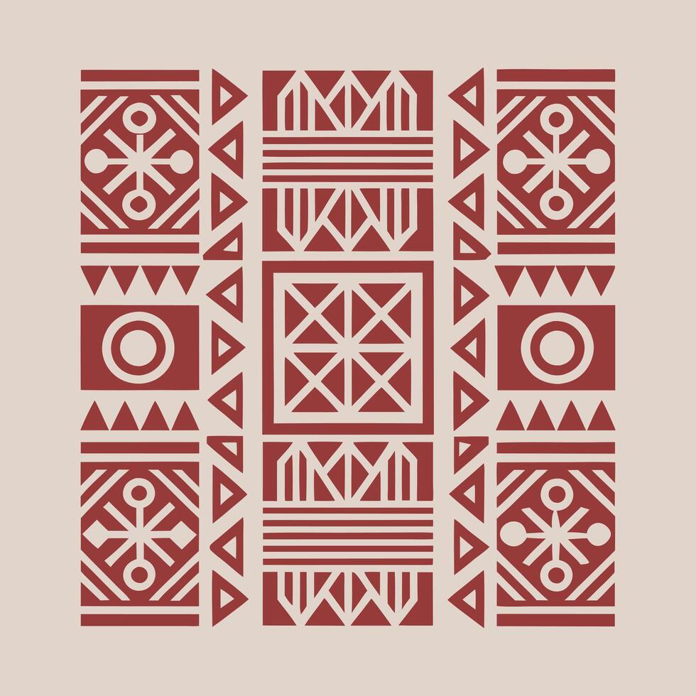Geometric African Tribal Pattern Illustration vector