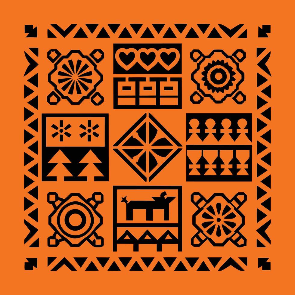 Geometric African Tribal Pattern Background vector