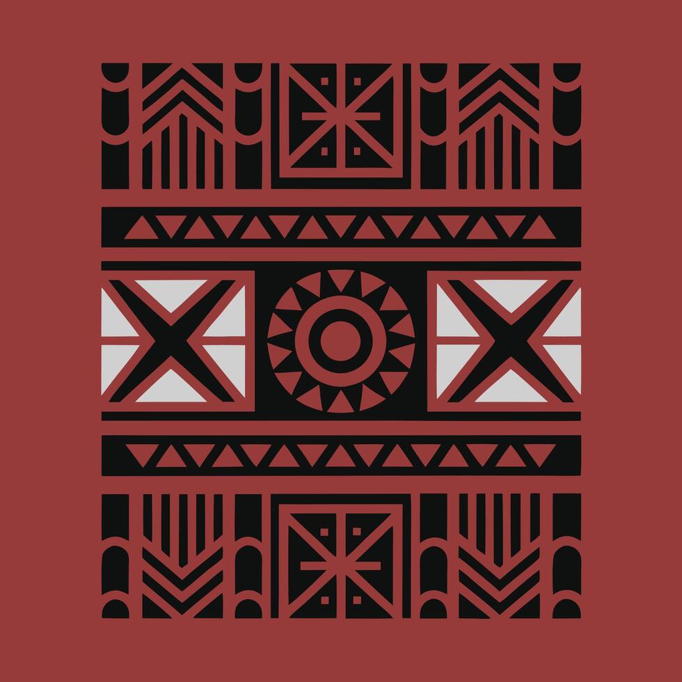 Magenta African Tribal Pattern Graphic vector