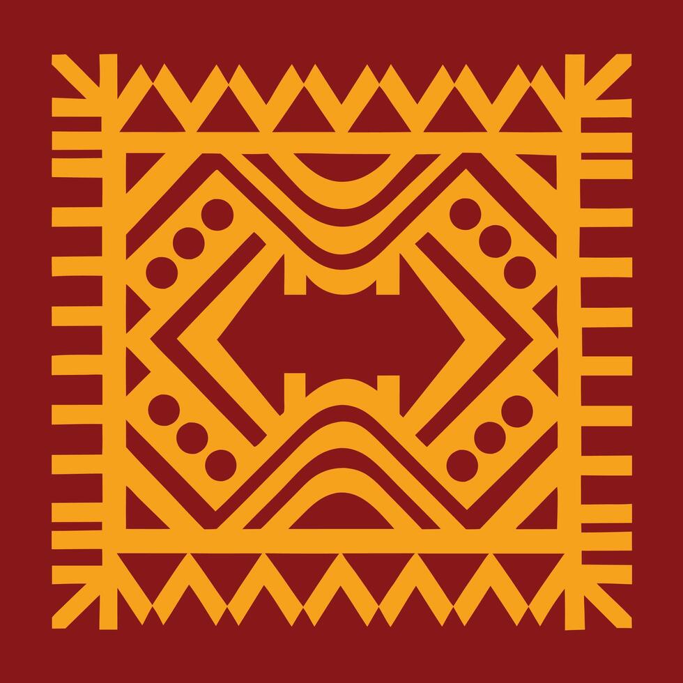 African Tribal Pattern with Zebra Illustration vector
