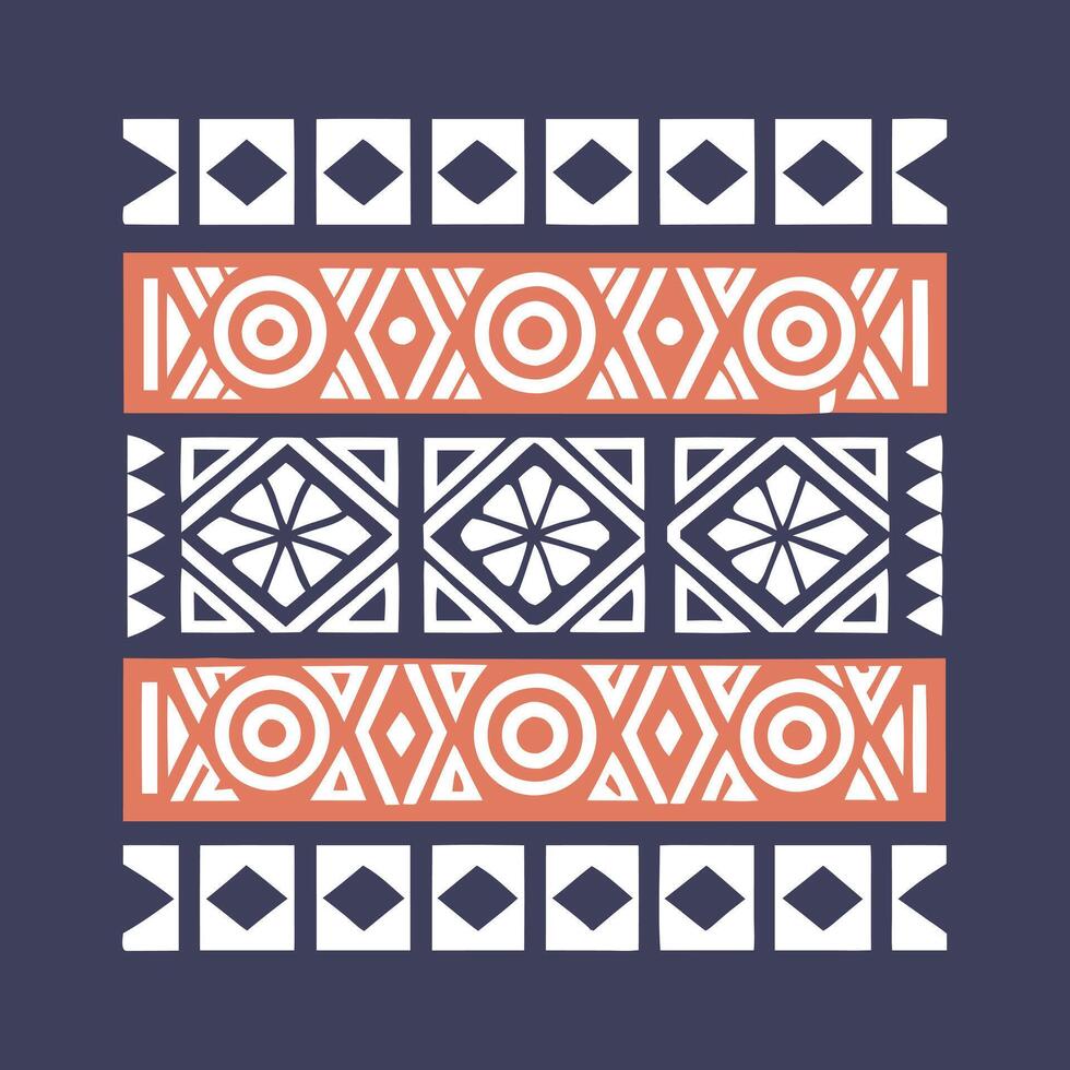 African Tribal Pattern Geometric Design vector
