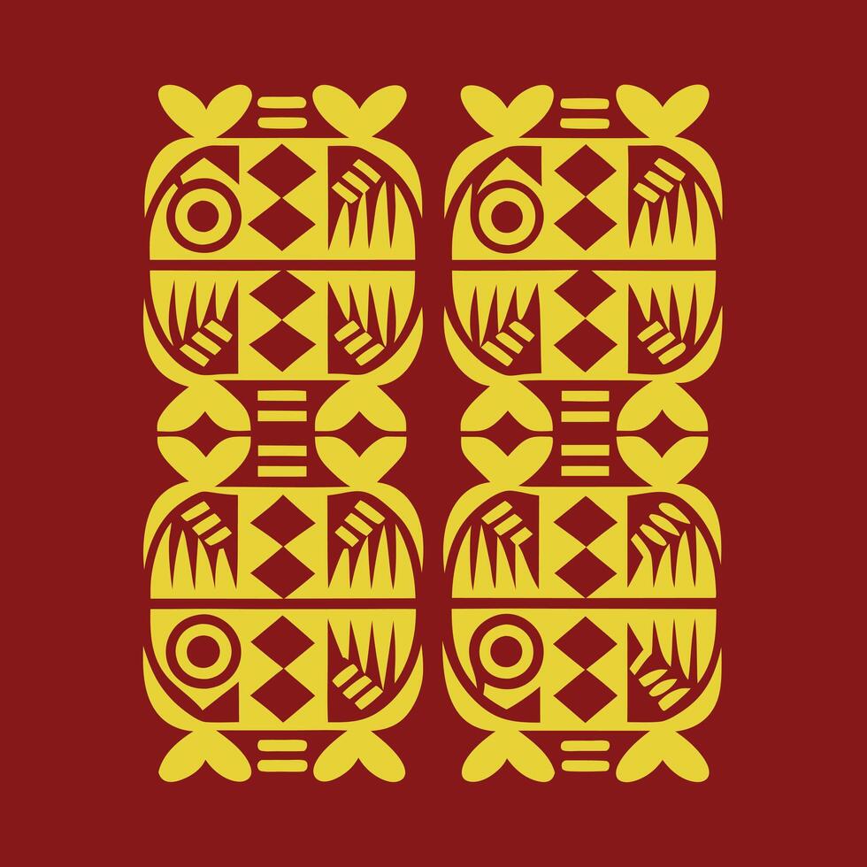 African Tribal Pattern with Geometric Motifs vector