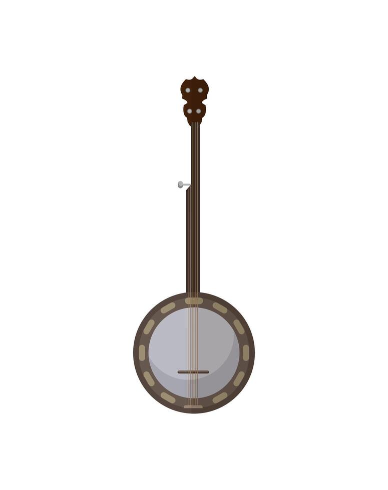 Banjo instrument, musical instrument illustration on a white background vector