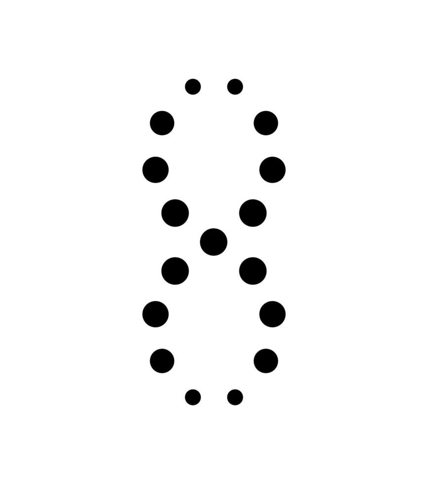 A black and white image of a number eight vector