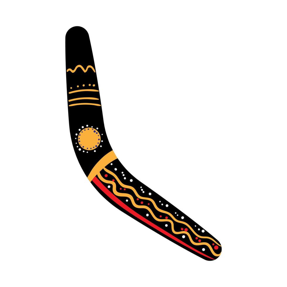 A black and red painted stick with a sun on it vector