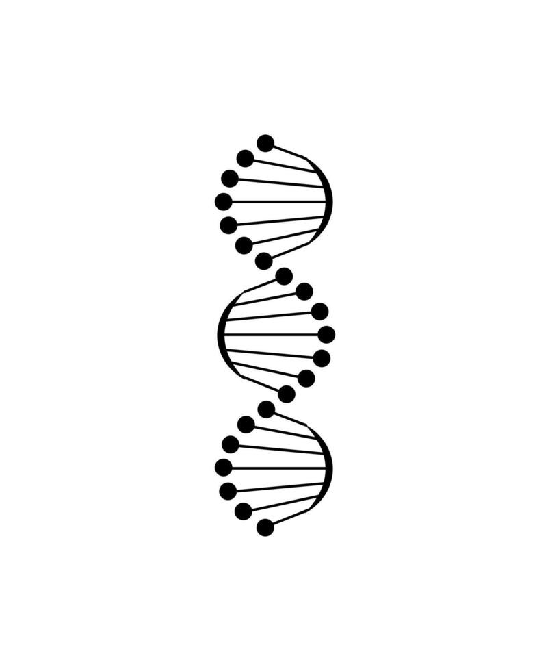 A black and white image of a dna structure vector