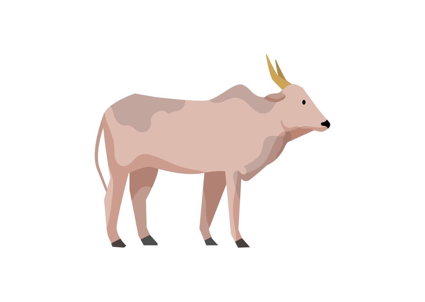 An illustration of a cow with horns vector