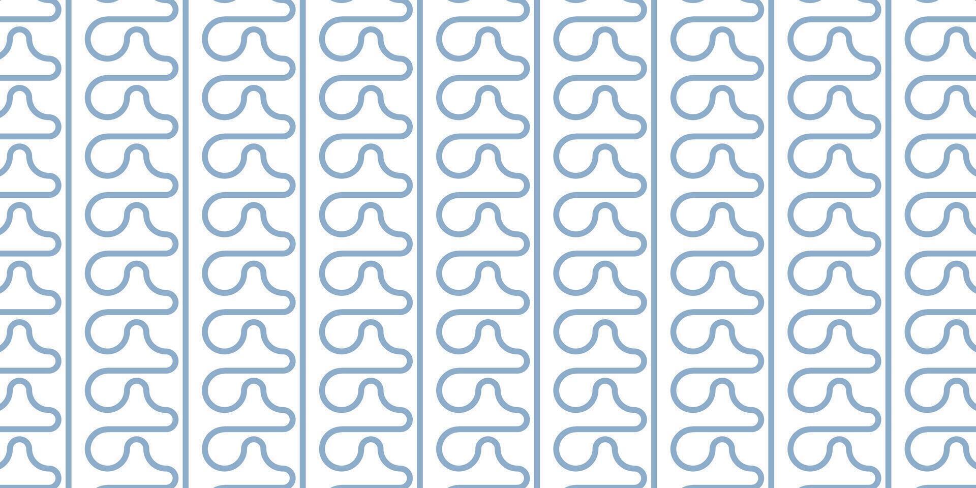 Abstract blue patterned design with repeating curves and lines, perfect for modern decor vector