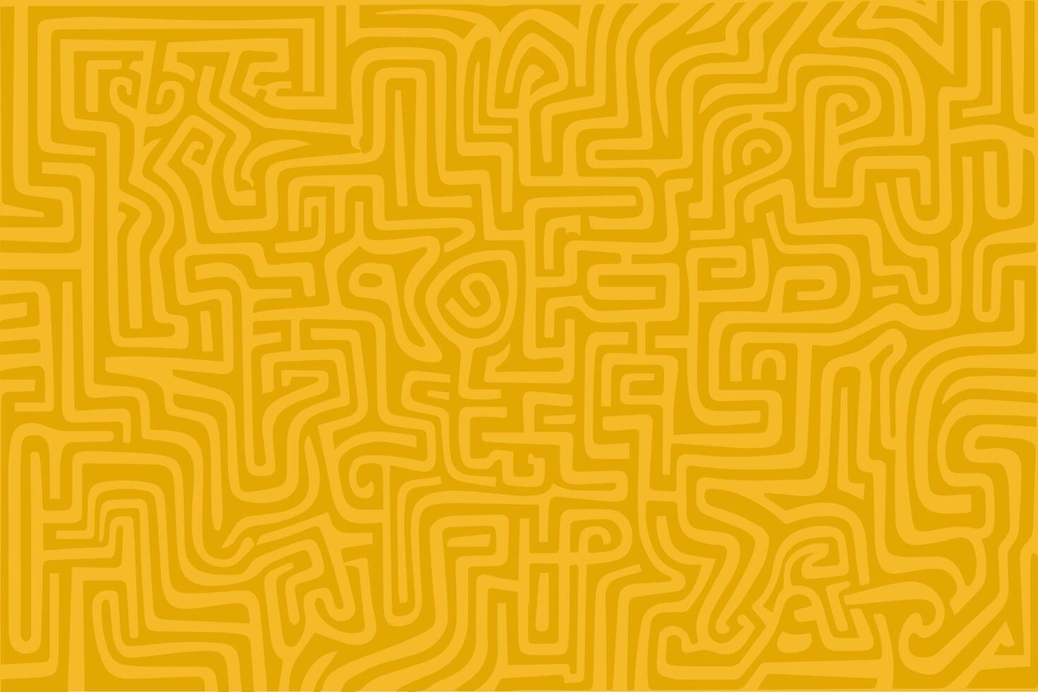 Abstract maze pattern in vibrant yellow tones creating a playful visual experience vector