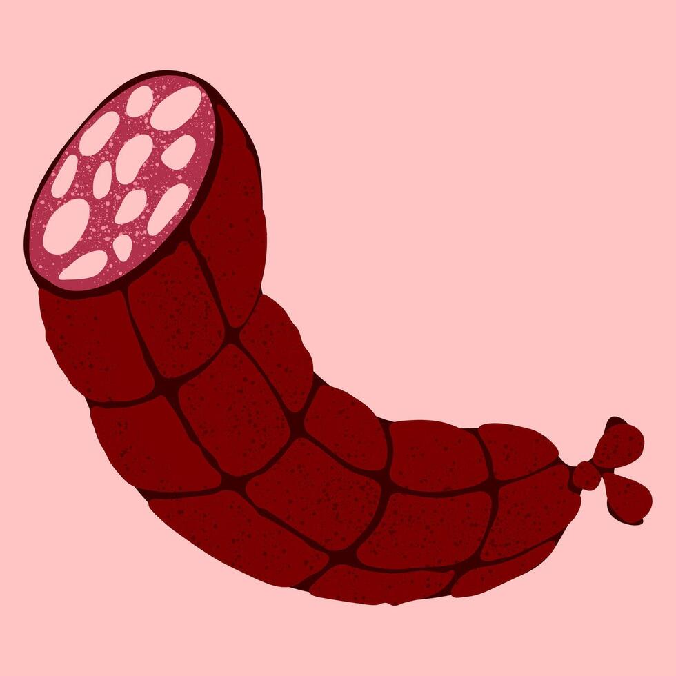A vibrant and colorful illustration cured sausage highlighting craftsmanship vector