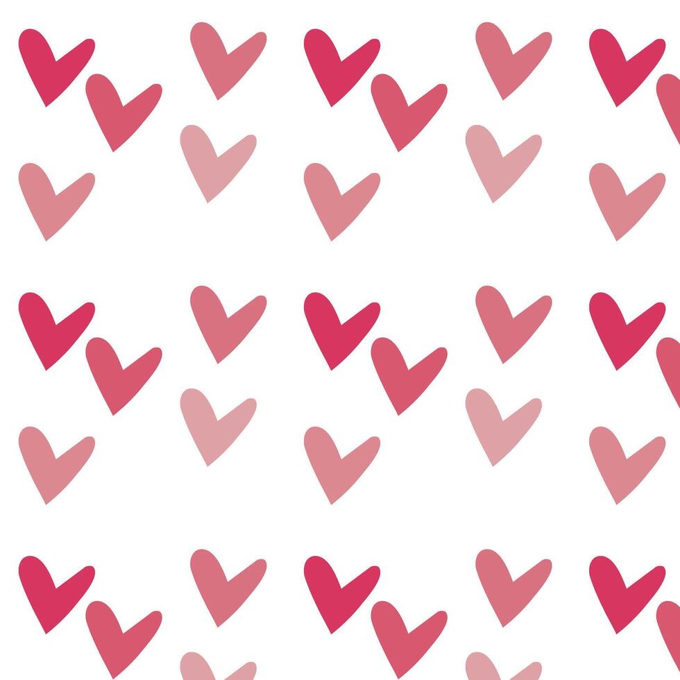 Pink heart seamless pattern on white background vector