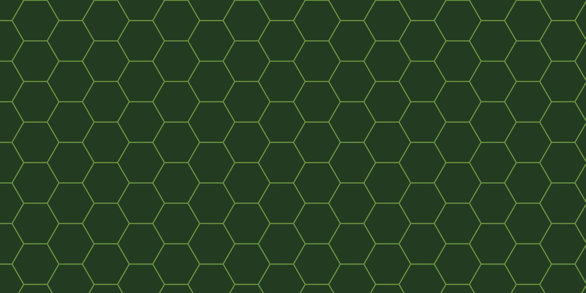 Hexagonal Grid Pattern on Dark Green vector